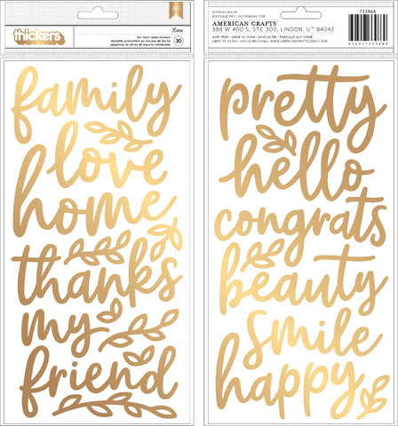 Night Night Baby Girl Thickers Stickers 5.5X11 2/Pkg-Words & Numbers/Gold  Foiled Foam