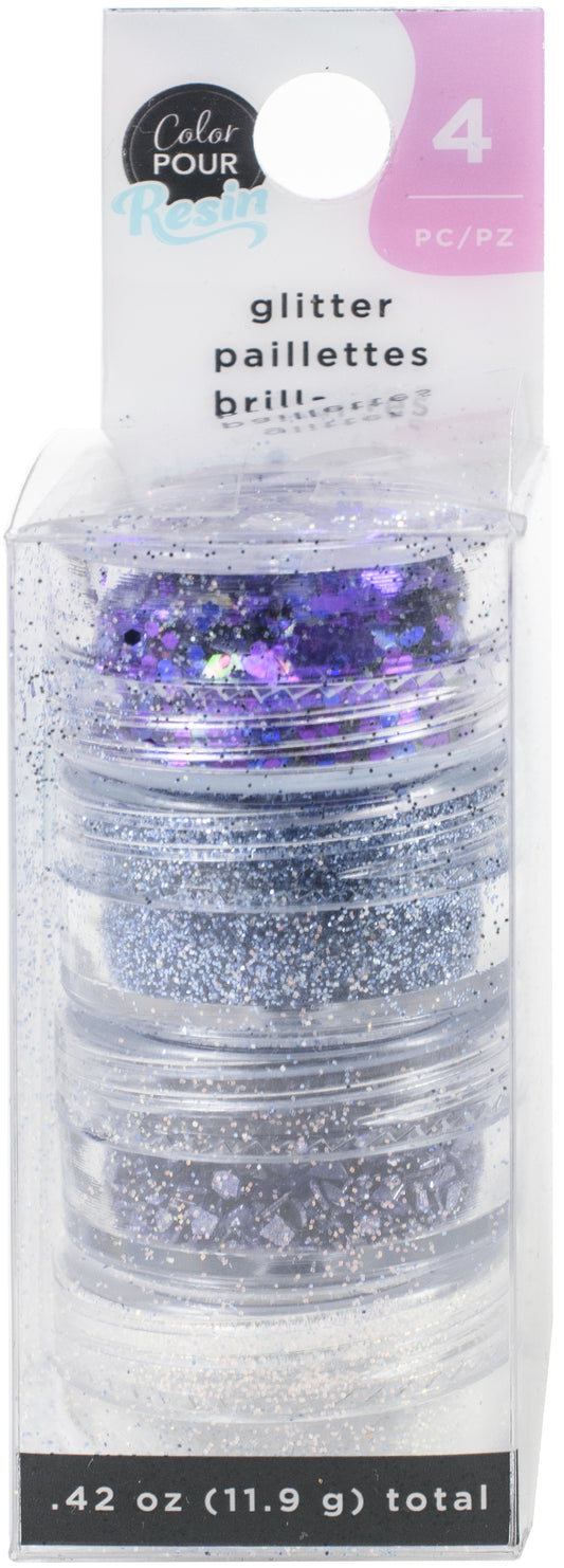 Color Pour Resin UV Glitter Mix-Ins, 4ct.