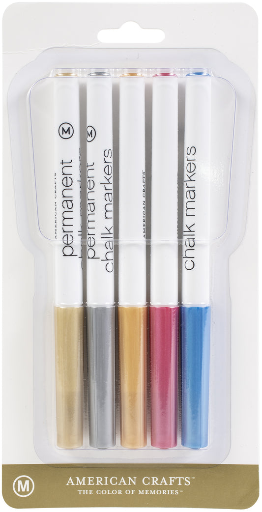 American Crafts Erasable Chalk Markers 2/Pkg Gold & Silver