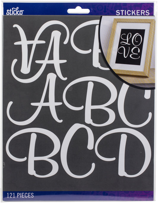 Thickers VERA Alphabet Stickers by American Crafts Black 