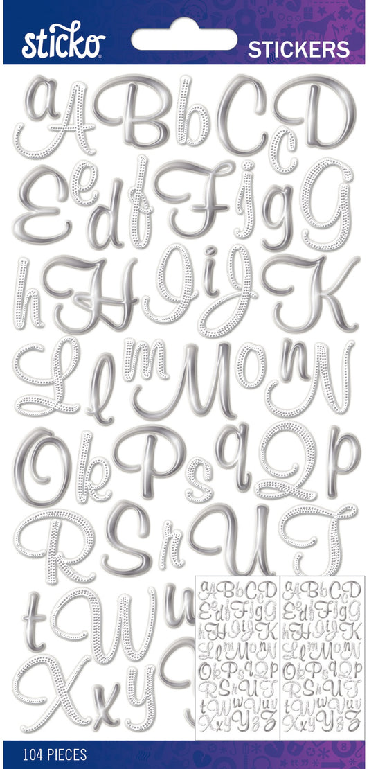 Sticko Alphabet Stickers-White Aphrodite Small – American Crafts