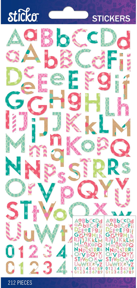 Sticko Alphabet Stickers-Multi Gasoline Alley Glitter - 015586815696