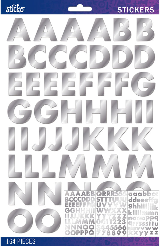 Sticko Alphabet Stickers-White Mural Script Large 5290272 - GettyCrafts