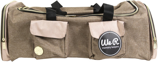 We R Memory Keepers Crafter's Shoulder Bag-Taupe & Pink