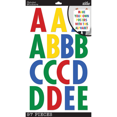 Sticko Alphabet Stickers Bright Multi Pattern