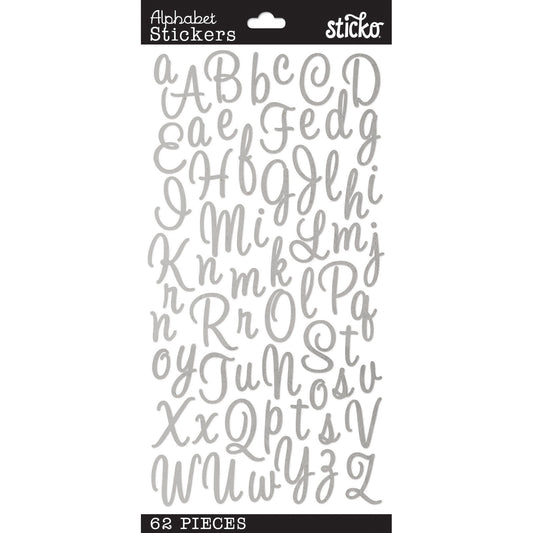 Black Glitter Script ABC Sticker Sheet (52)* – Inspire-Create