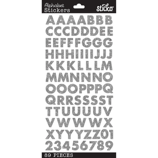 Sticko Alphabet Stickers-White Futura Bold Small - 015586812374