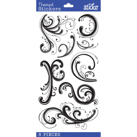 Jolee's Boutique Themed Stickers-Silver Puffy Flourish Bling