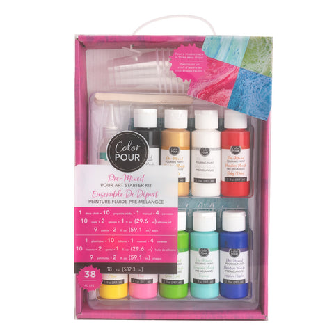 American Crafts Color Pour Magic Pre-Mixed Paint Kit 4/Pkg-Poppy Field