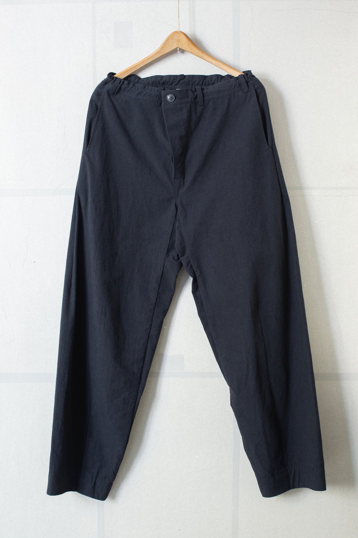 TROUSERS#72 - BLACK BAMBOO COTTON CLOTH by Jan-Jan Van Essche