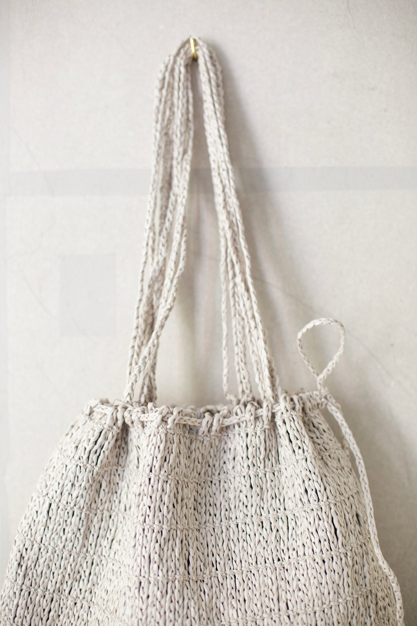 Jomon Knitted Bag In off white Washi Fiber by Principle Of