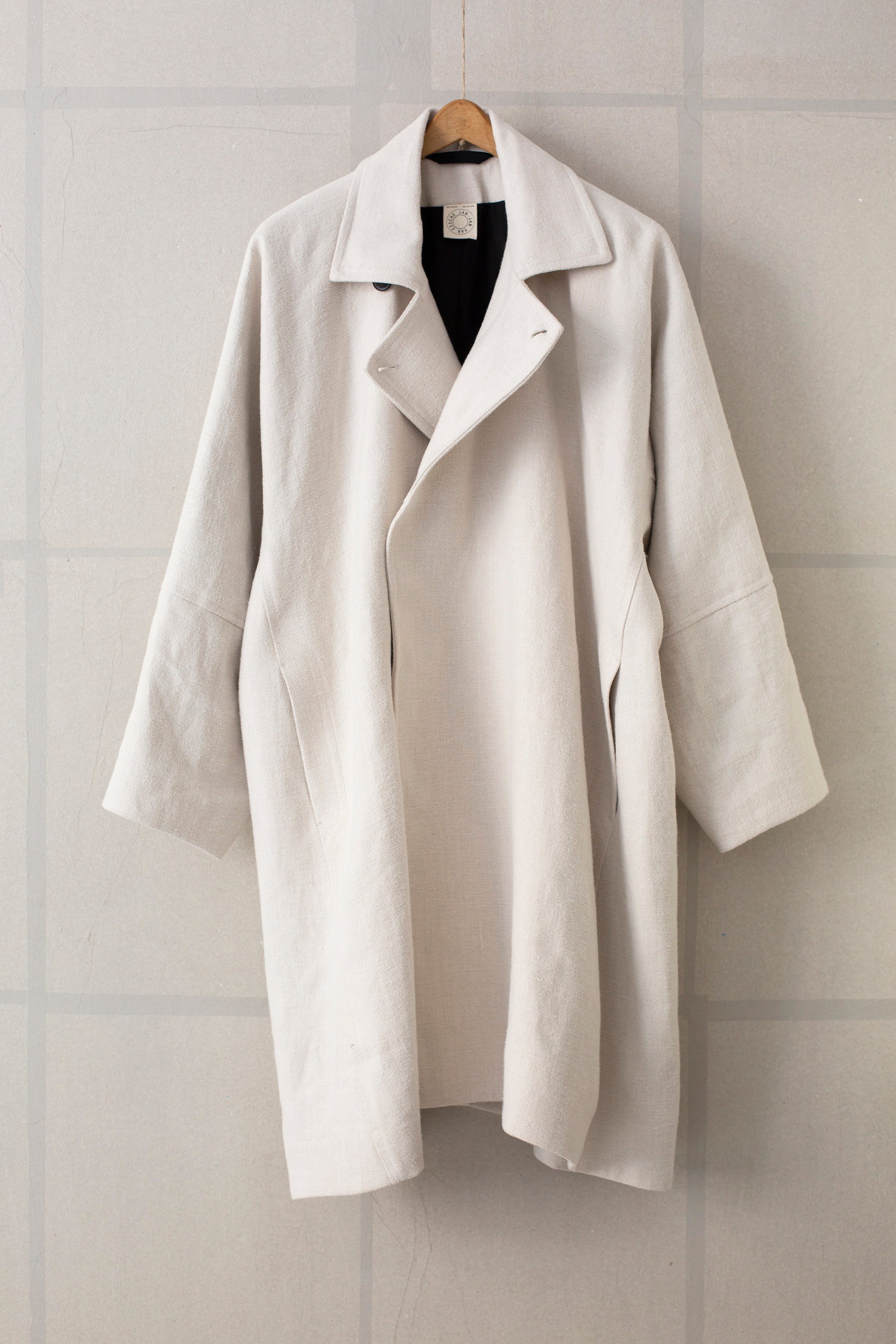 Coat#27 - Ivory Brushed Herringbone Hemp