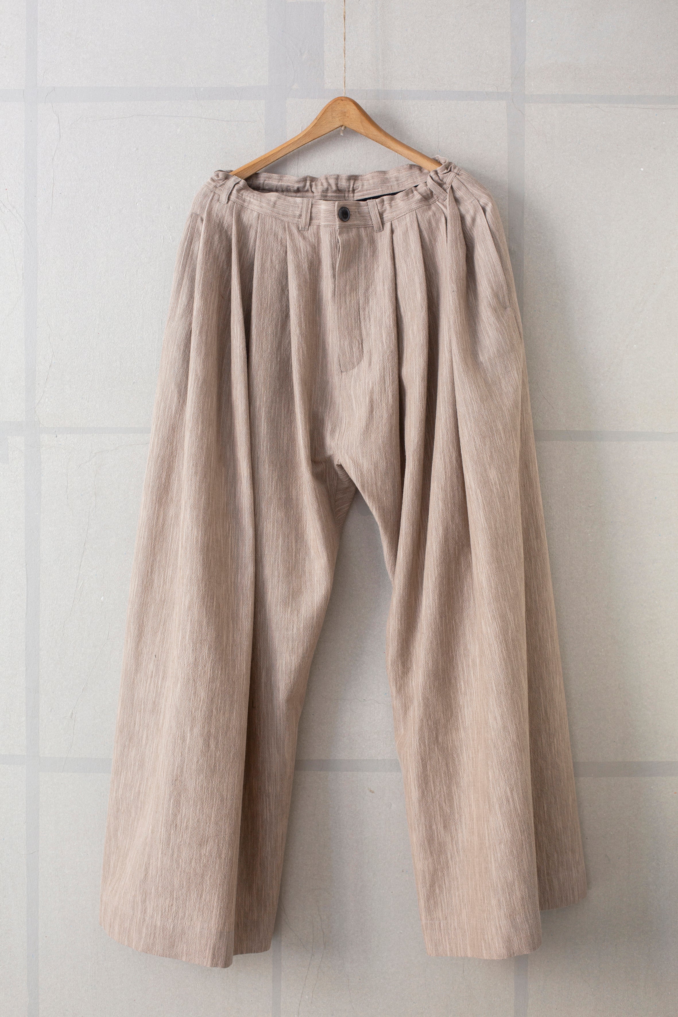 TROUSERS#71 - OAT MELE COTTON/WOOL CLOTH by Jan-Jan Van Essche