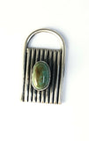 Sterling Silver Native American Navajo Indian Royston Turquoise Lock Pendant.