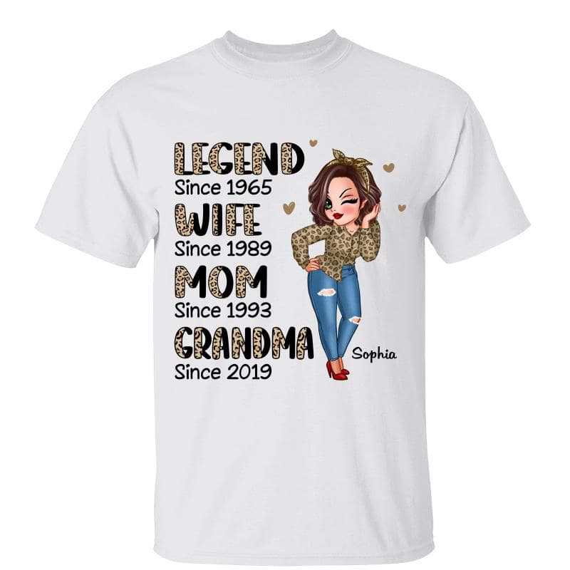 Half Leopard Sassy Legend Wife Mom Personalized T-shirt -