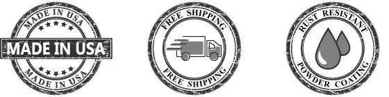 Free shipping and Powder coating made in the USA 