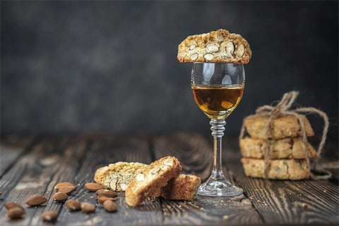 Tuscan wine with biscotti