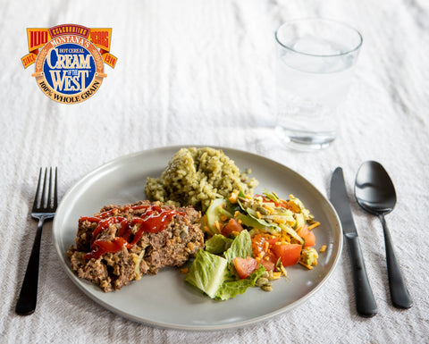 This juicy, whole-grain enhanced meatloaf contains our Roasted 7-Grain. It is a real crowd-pleaser and can be sliced for meatloaf sandwiches to pack in lunches or enjoy as a late night snack!