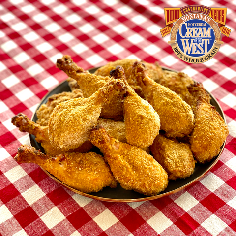 Here's a fabulous "fried" chicken recipe for healthy heart month. Cream of the West baked "fried" chicken is sure to be a new favorite in your house! Using our whole grain Cowboy Seasoned Breading mix this chicken isn't short on crunch. Find this and other delicious recipes in the recipes section of our website. CreamoftheWest.com  #friedchicken #wholegrains  #healthyheart #creamofthewest #wholegrainrecipes