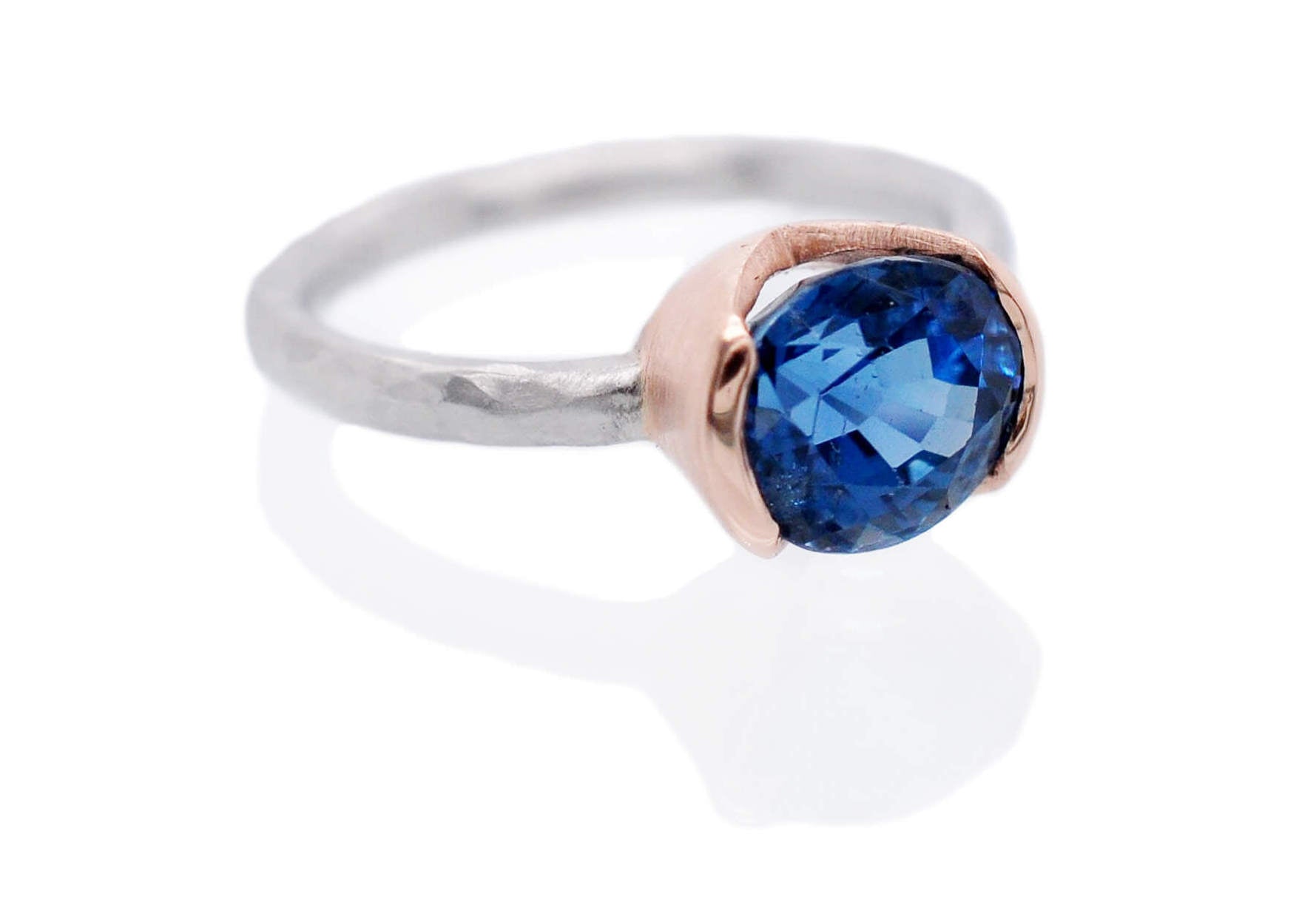 Handmade blue sapphire engagement ring