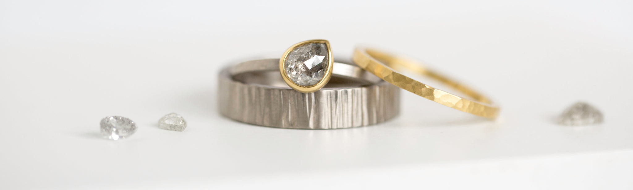 Wedding ring set by EC Design Jewelry in Minneapolis, MN.