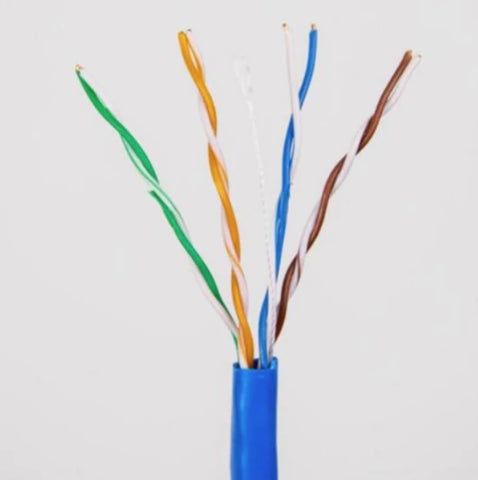 Four Pairs of conductors in a balanced twisted pair cable. 