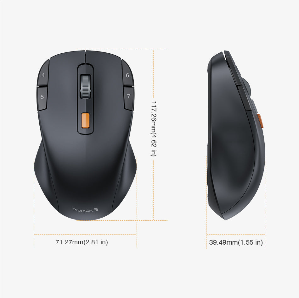 ProtoArc® EM12 Wireless Mouse with 8 Macro Programmable Buttons