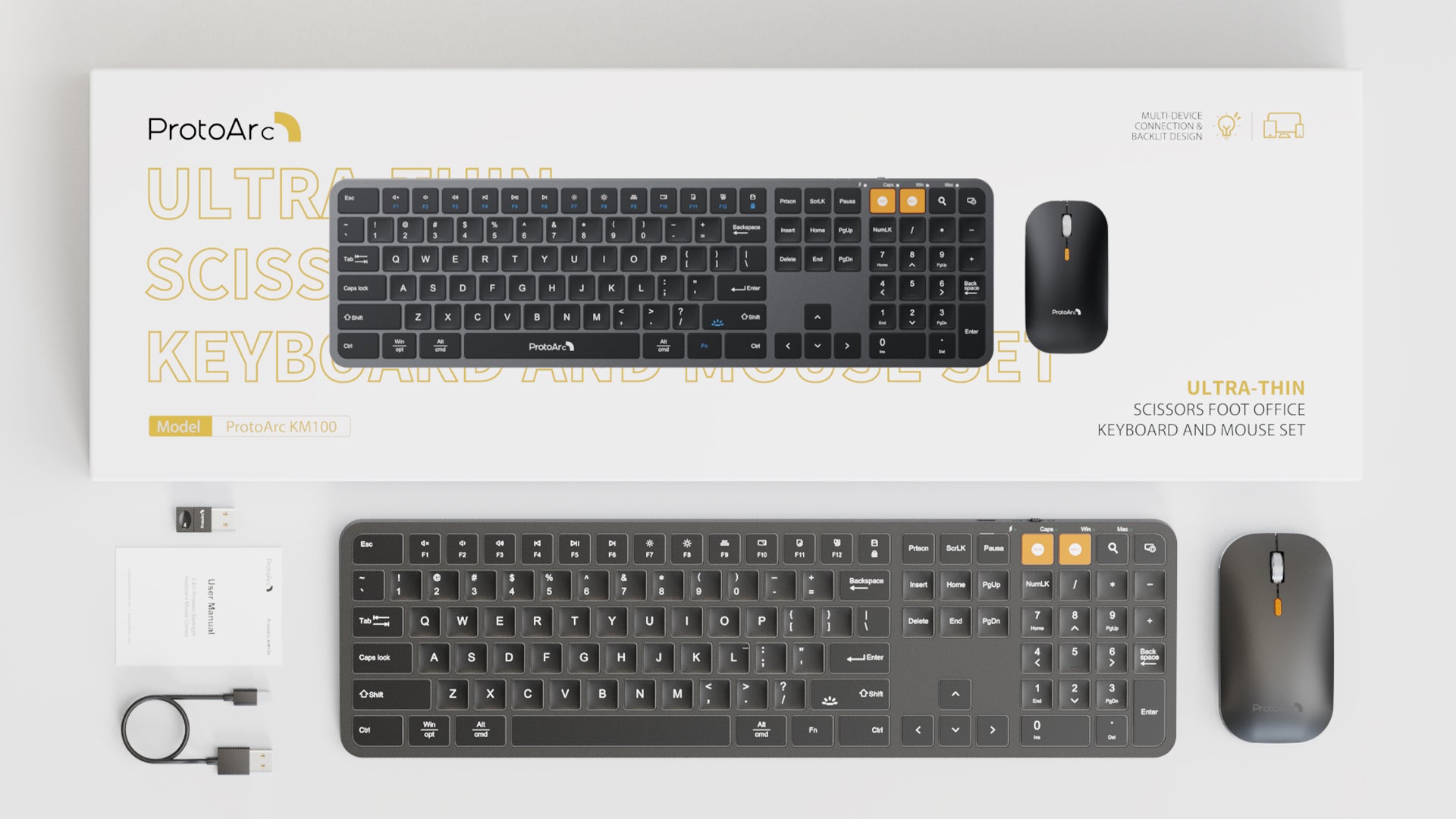 KM100 Backlit Keyboard and Mouse Combo