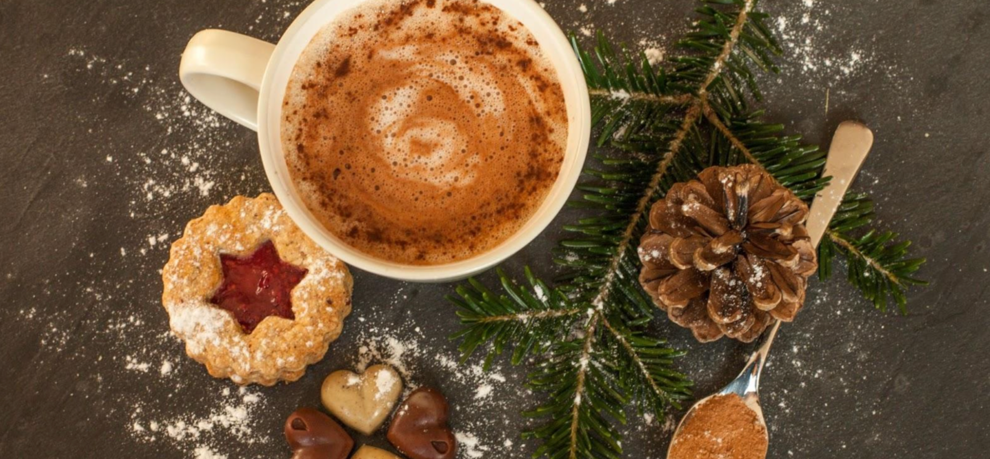 Christmas snacks, coffee and biscuits