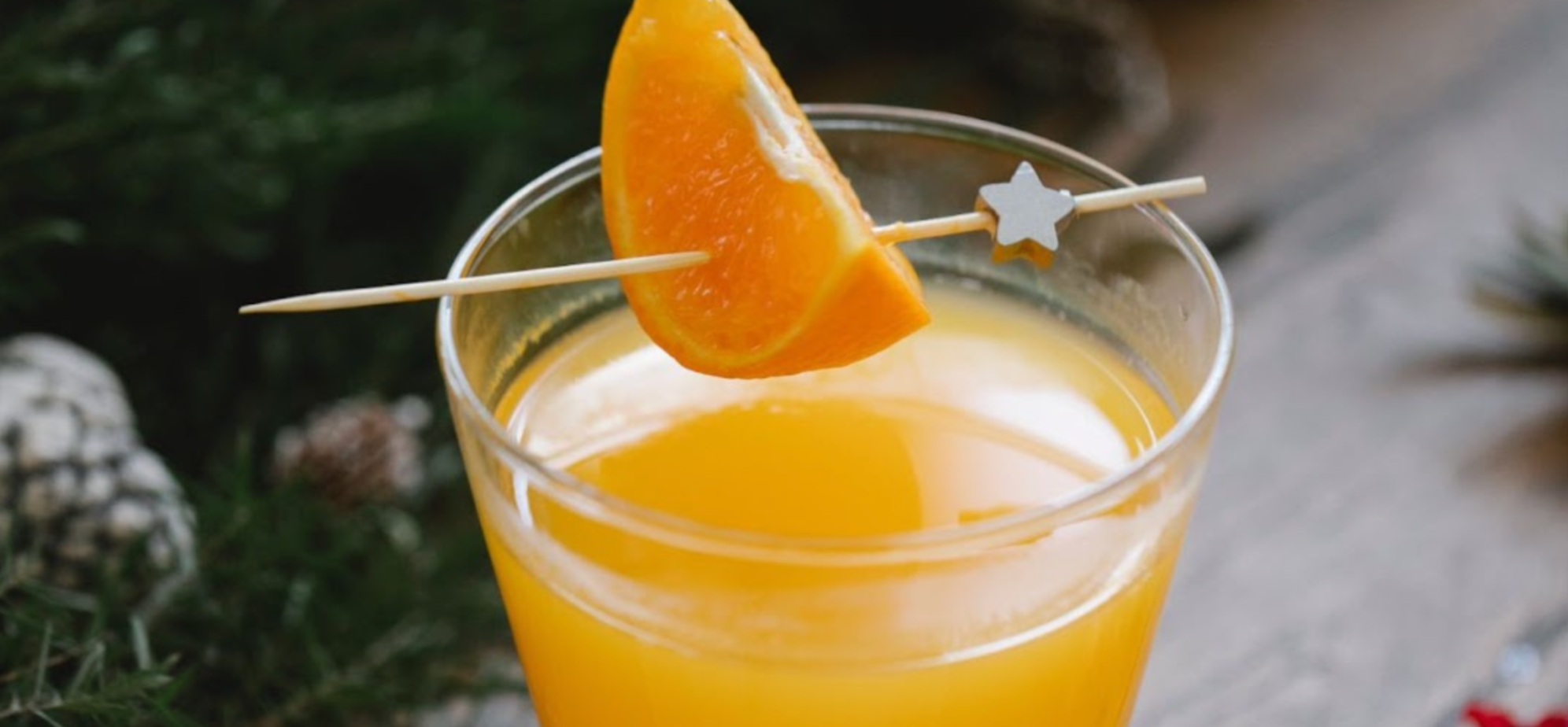 Orange Christmas drink in a glass