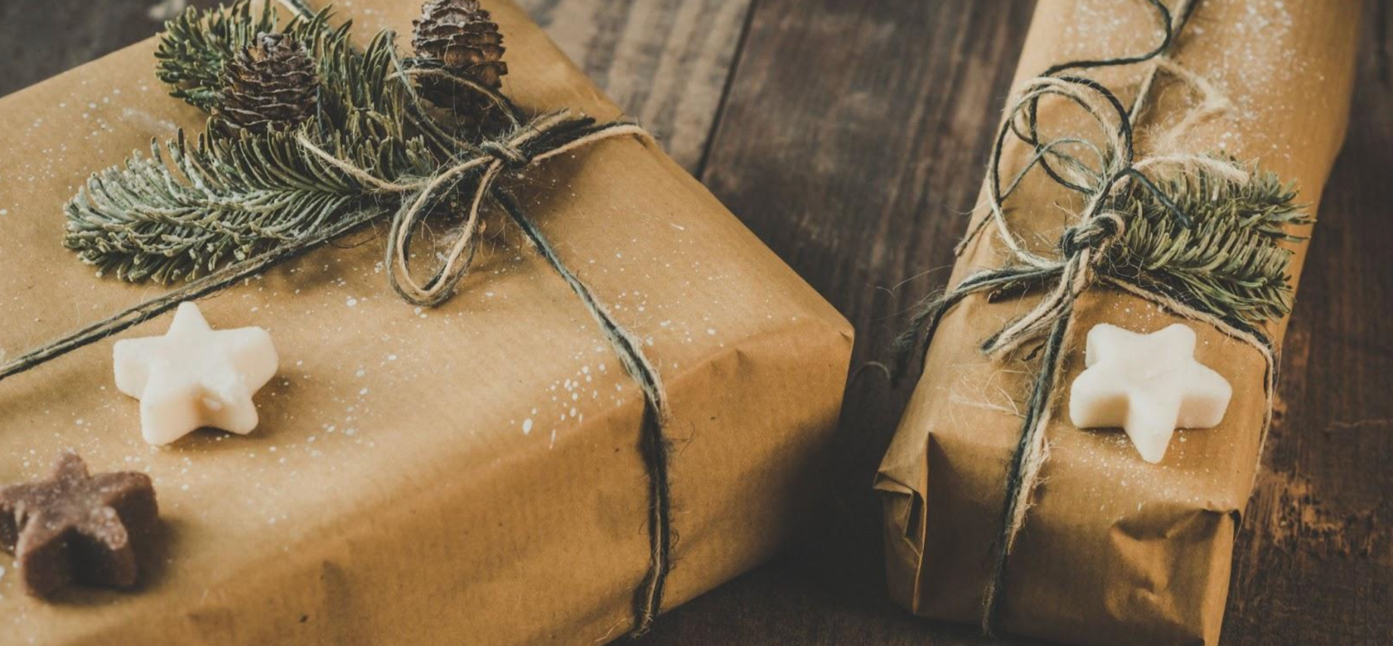 Brown paper Christmas presents for a sustainable Christmas
