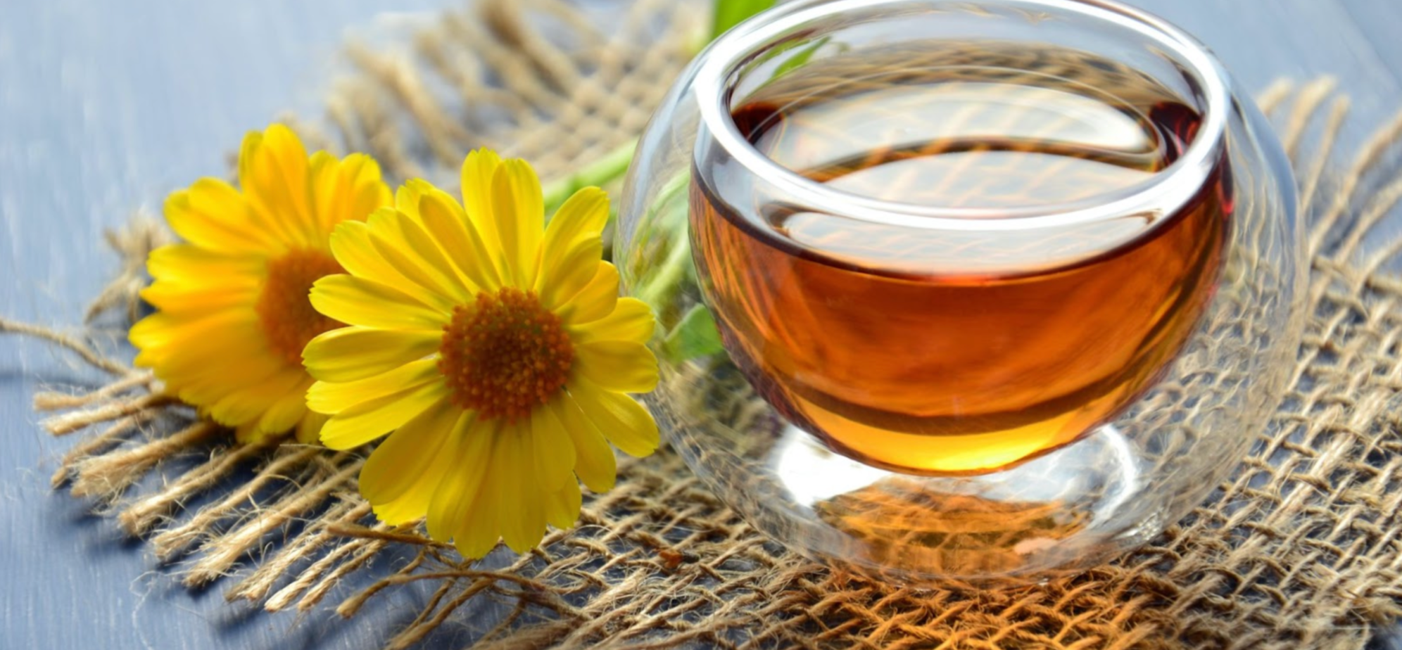 Cup of chamomile herbal tea