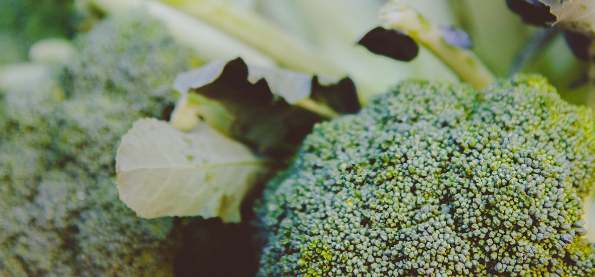 Close-up of broccoli for vegan collagen foods.