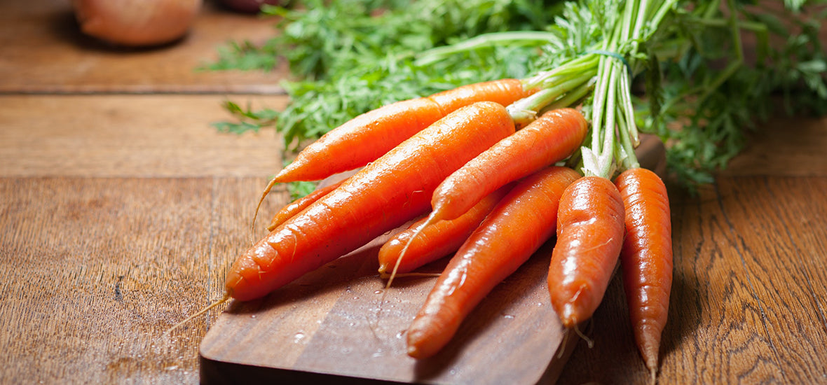 Bunch of carrots, which are an autumn superfood.