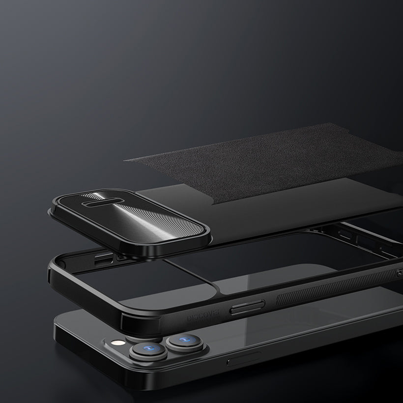 MagSafe®-kompatibles CamShield-Leder-S-Gehäuse für iPhone 14 Serie - Feature2-3