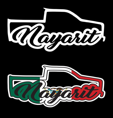 Michoacán Truck Outline Mexican Flag Colors Sticker Vinyl 