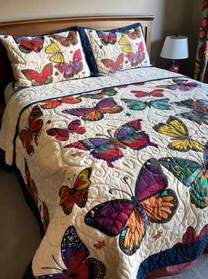 Butterfly TAI030524097QB Quilt Bedding Set - Charming Favor - Quilts For Beds