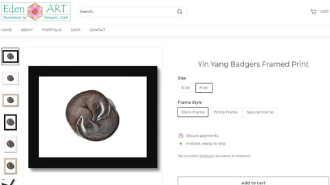 Go to Shop page for Yin-Yang Badger illustration by Tamara Clark, Eden Art