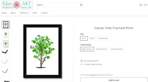 Go to Shop page of Cacao illustration by Tamara Clark, Eden Art