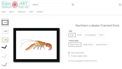 Go to Shop page for Northern Lobster illustration by Tamara Clark