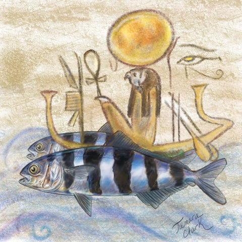 Pilot Fish and SUn God Ra Illustration by Tamara Clark