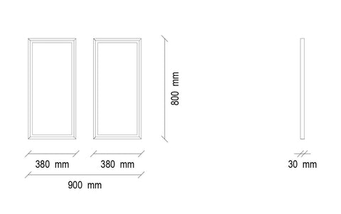 Sizes for mirrors