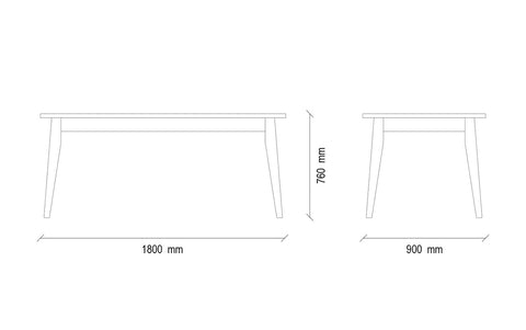 dining table fixed 180x200