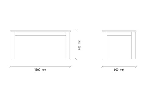 dining table 160x90 fixed