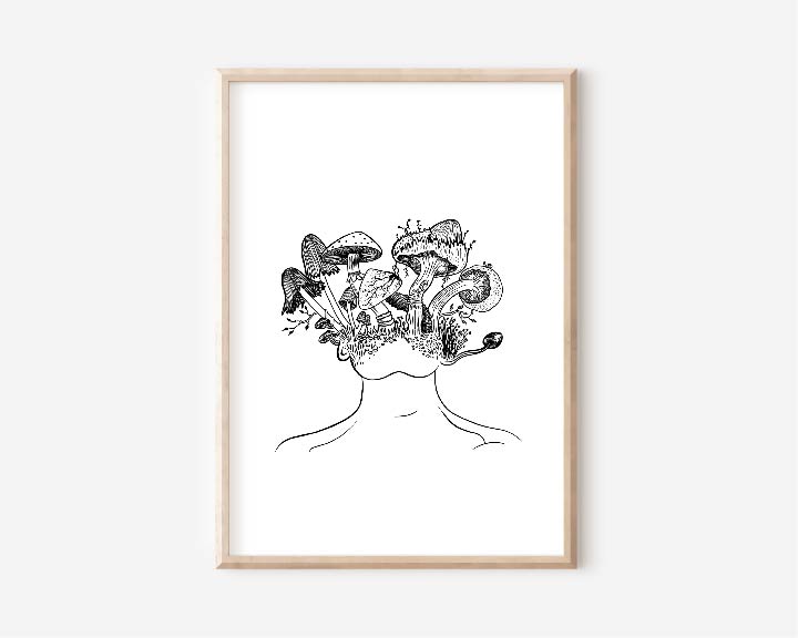 Mushroom Head - Art print - A4 – 