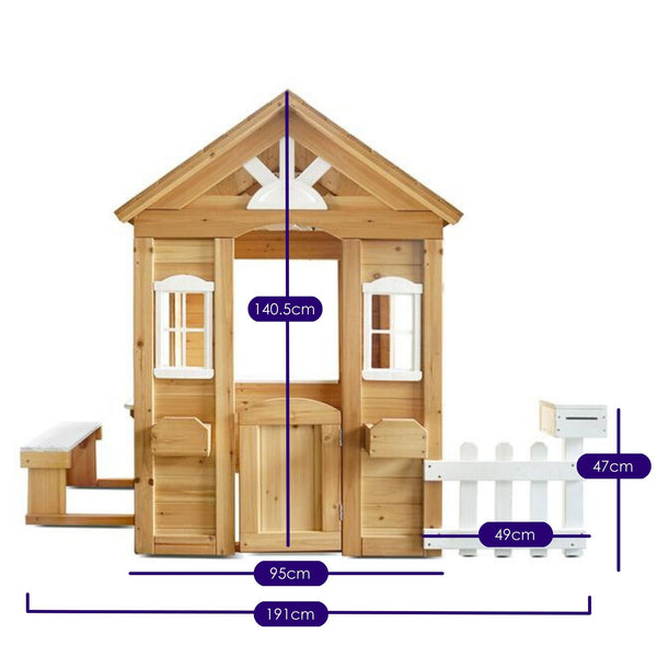Clare's Cubby Playhouse Natural Measurements Front