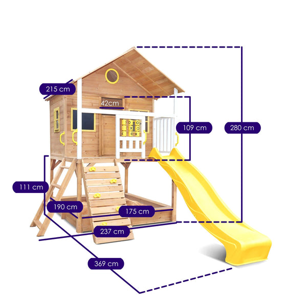 Measurements for the Ranger Playhouse with Sandpit and 2.2m Slide