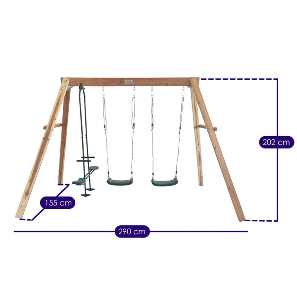 Scout 3 Station Timber Swing Set Dimensions