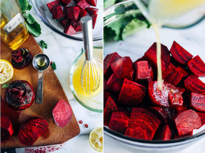 Making Citrus Glazed Beet Salad