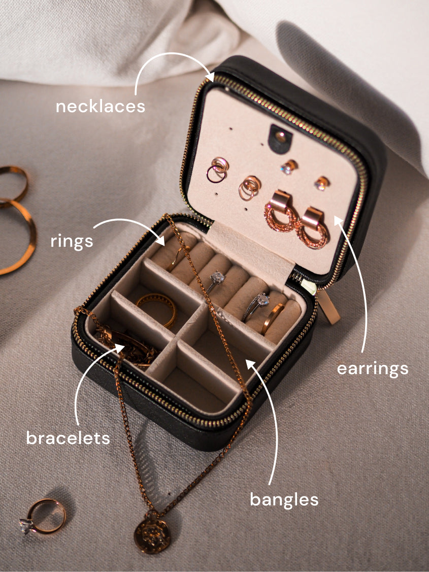Sanikeon Mini Jewelry Travel Case, Leather Jewelry Travel Organizer fo —  CHIMIYA